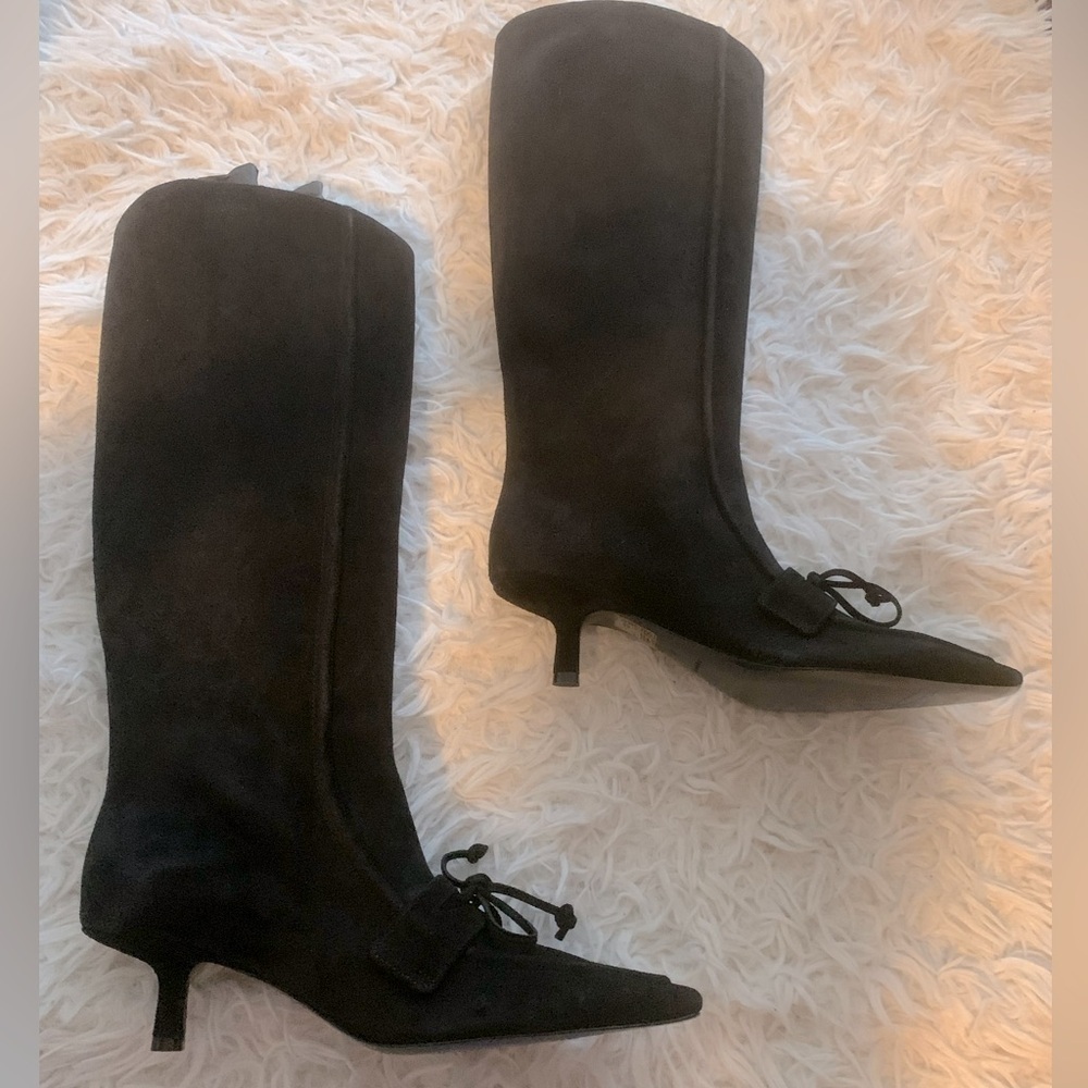 Burberry Storm 50mm suede boots in black NWT - Picture 9 of 12
